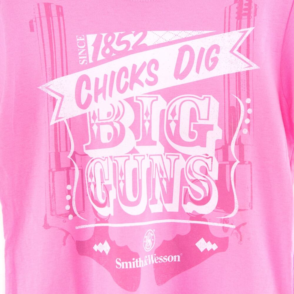 New SMITH & WESSON T-shirt LARGE Big Guns Pink